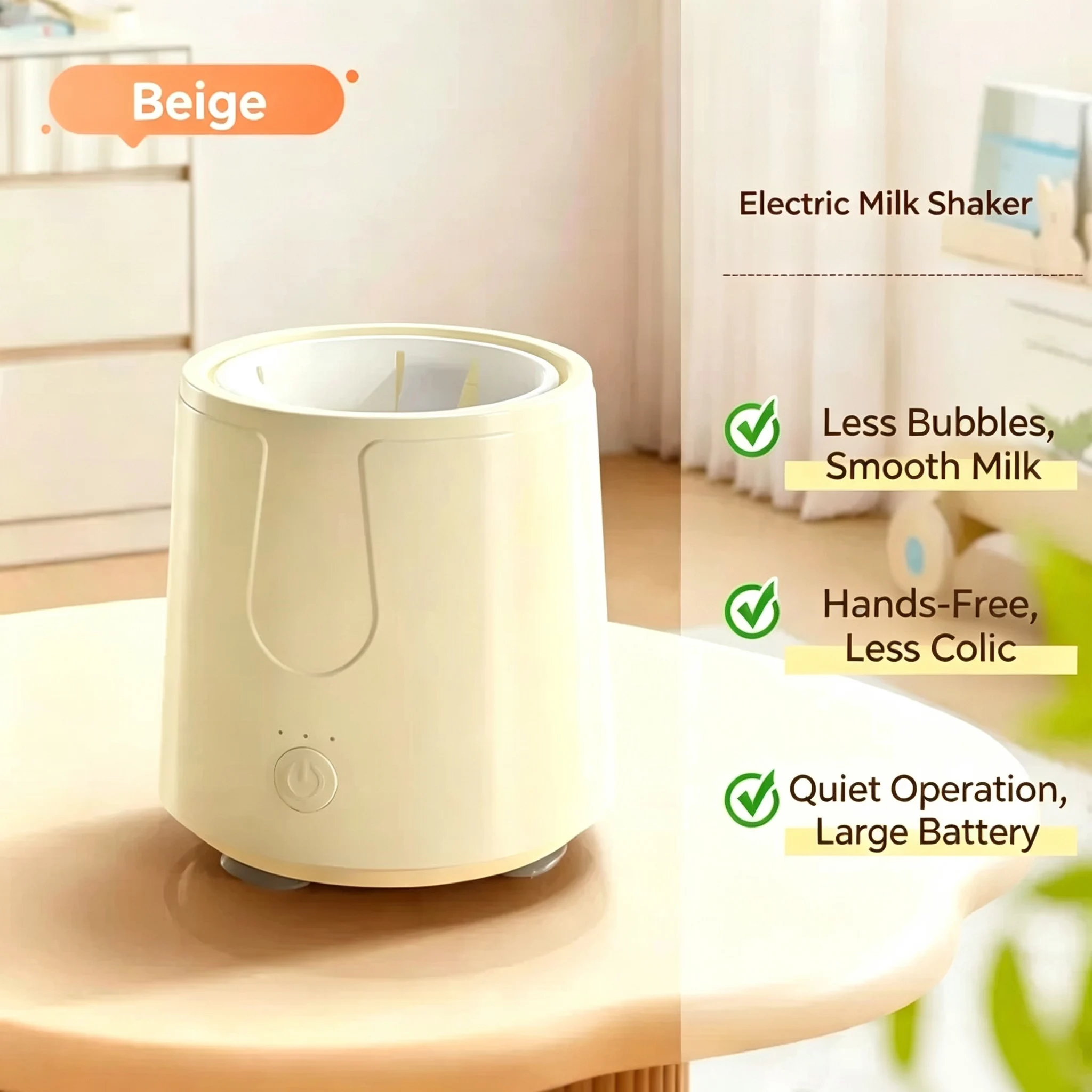 New USB Smart Electric Baby Bottle Shaker, Rechargeable Lithium‑Battery, Hands‑Free Anti‑Clumping Mixer for Infant Formula