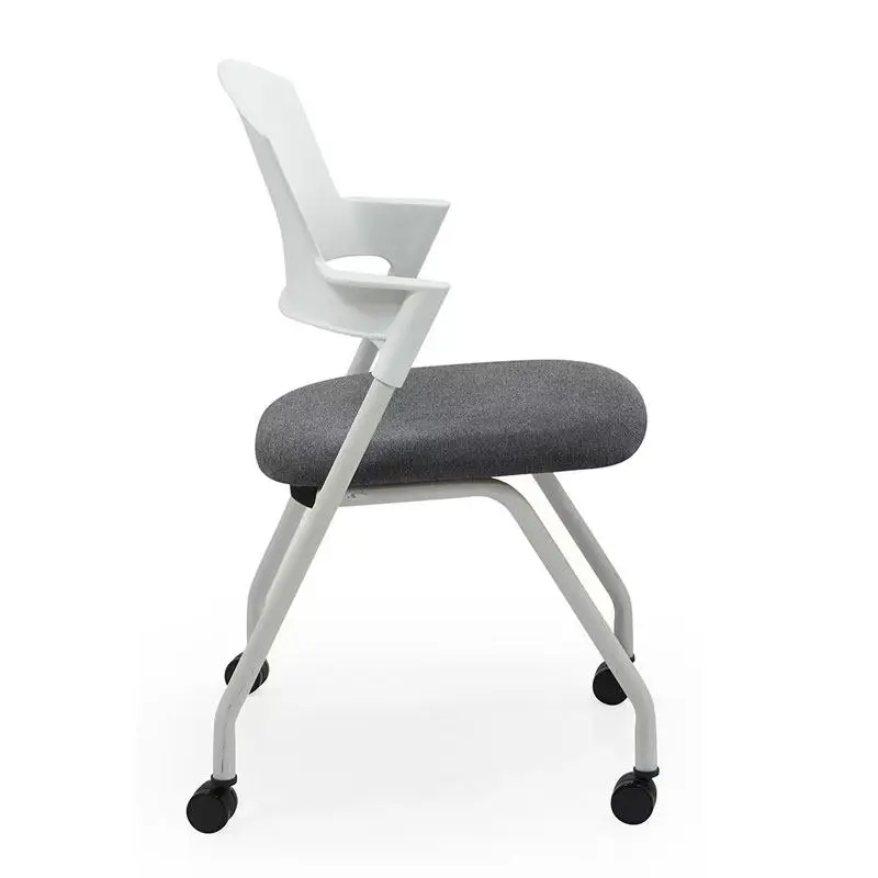 

Simple office chair with wheels sliding conference chair cushions can be turned up and stacked