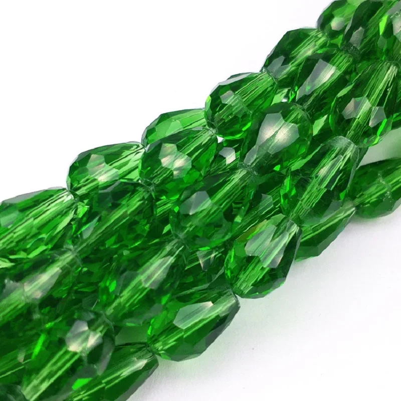 8*12mm Teardrop Beads Crystal Beads Glass Waterdrop Beads Loose Spacer Bead for DIY Jewelry Making Bracelet Findings Accessories