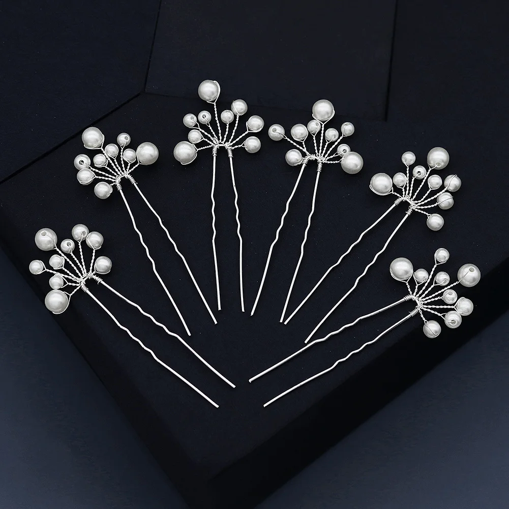 

Vintage Pearl Flower Hairpin Set Elegant Handmade Beaded Hair Clip For Women Party Holiday Bobby Pins Hair Jewelry Accessories