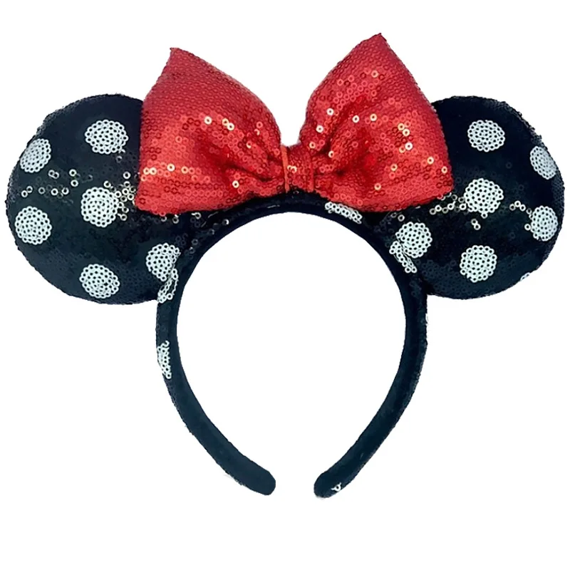 Disney Minnie Mouse Headband Cartoon Pattern Headdress Brand Blue And White Porcelain Style EARS COSTUME Headband Cosplay Plush