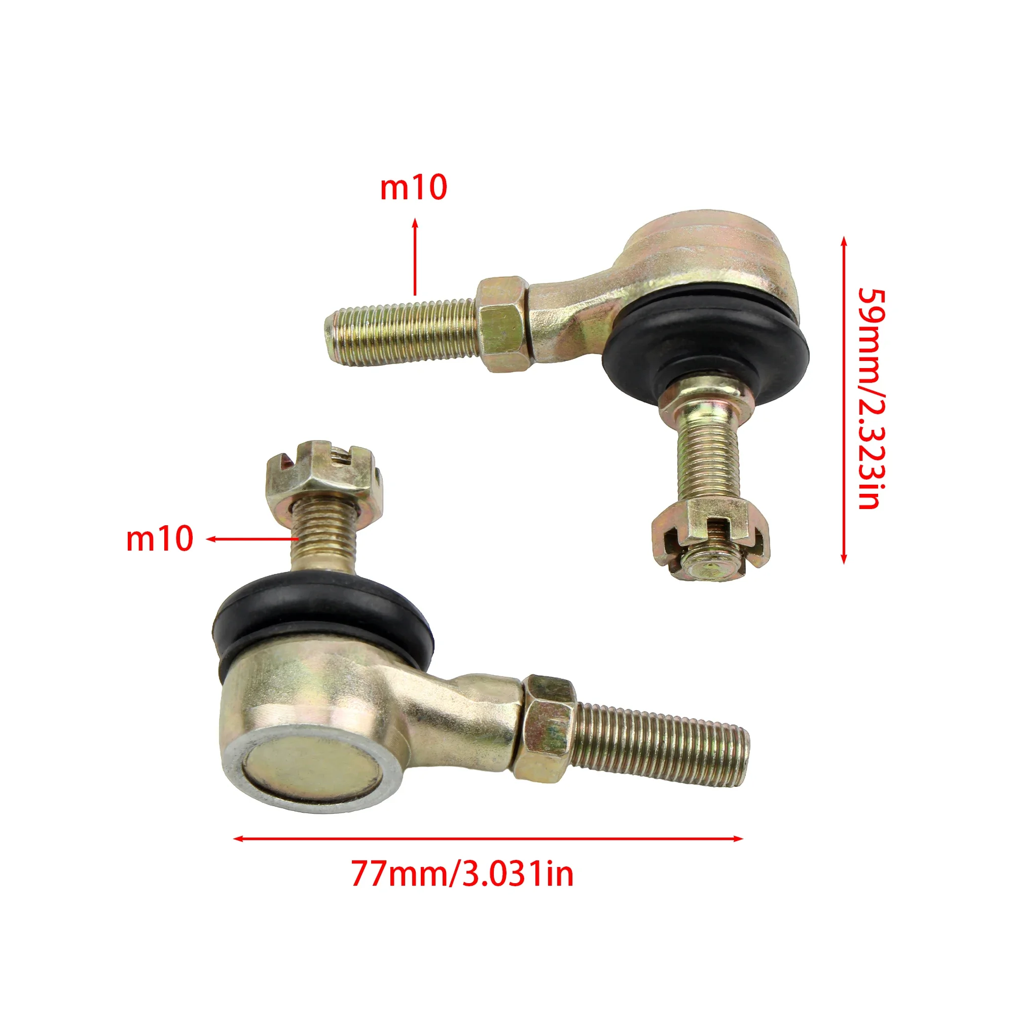 Motorcycle M10 Tie Rod End Kits Left Right Hand Thread Ball Joint for ATV 50cc-300cc Go Kart Quads Par 150cc-250cc 6
