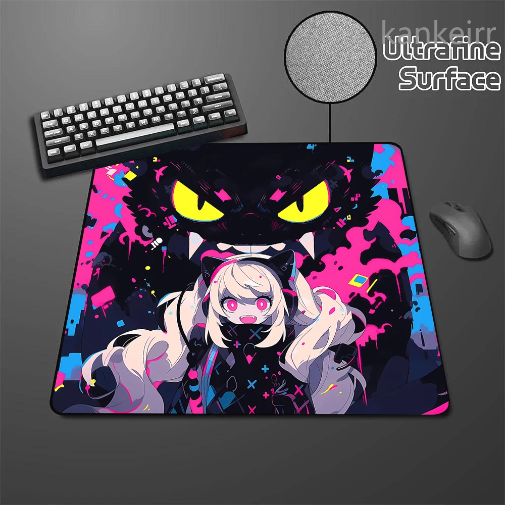 Gaming Speed Ultra fine surface Mouse Pad Anime Girl Kawaii Mousepad Rubber Carpet Locked Edge Girls and Cat Mouse Mat 400x450