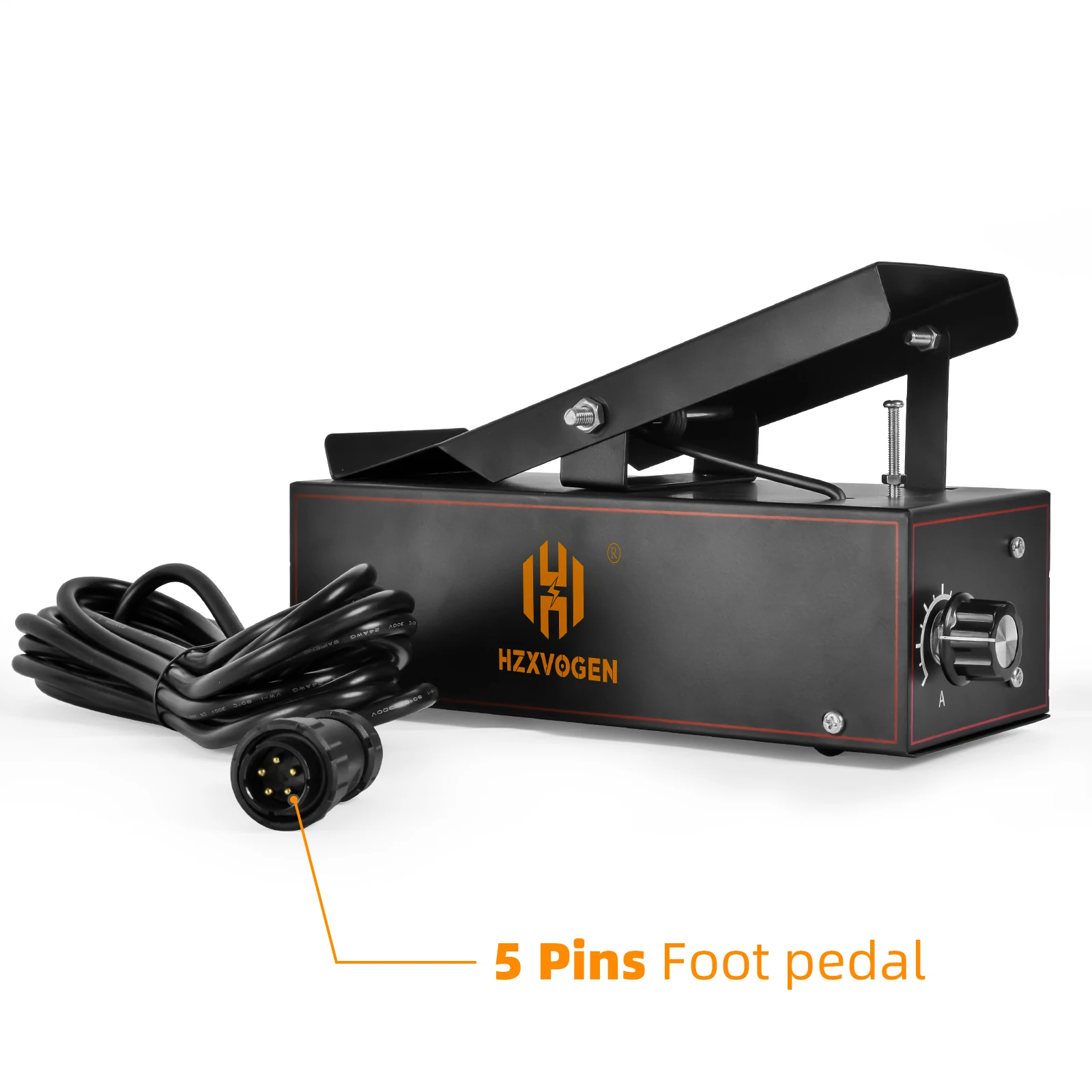 HITBOX TIG Welding Foot Pedal Amp Control Pedal, Compatible with ACDC HBT200P AC/DC and other machines with 5-pin torch controls