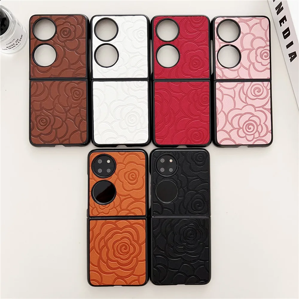 Funda de cuero con flores para Samsung Galaxy Z Flip5 4 3, funda para Motorola Razr 40ultra OPPO Find N2Flip N3Flip VIVO X Flip P50pocketS