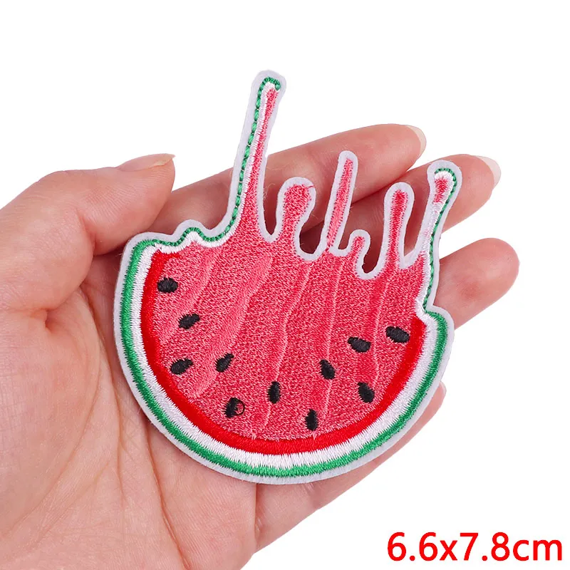 Iron On Patches On Clothes Melting Heart Watermelon Embroidery Patches For Clothing Thermoadhesive Patches Cartoon Patch Sticker