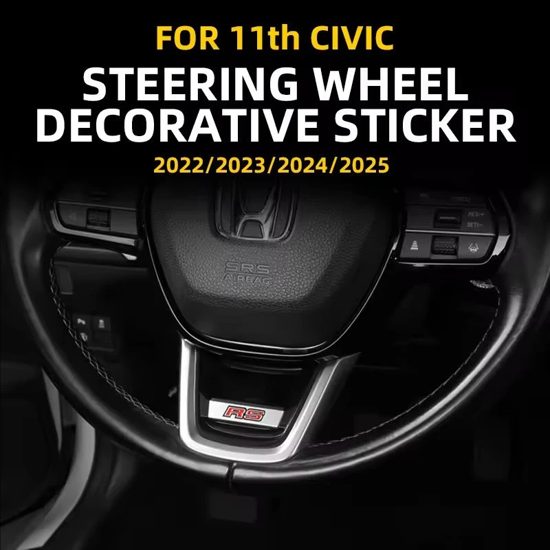 

RS Logo Car Steering Wheel Trim Stickers Accessories For Honda Civic Accord Jazz Fit CRV Odyssey City Pilot Vezel Prelude Insig