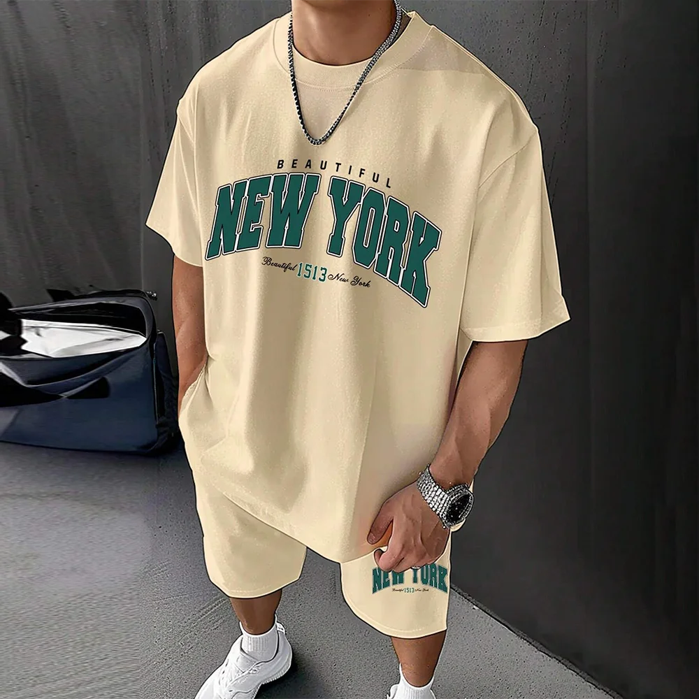 

GELITAYIN Североамериканский модный мужской повседневный комплект с принтом, легкий и дышащий, спортивный и легкий, Bre