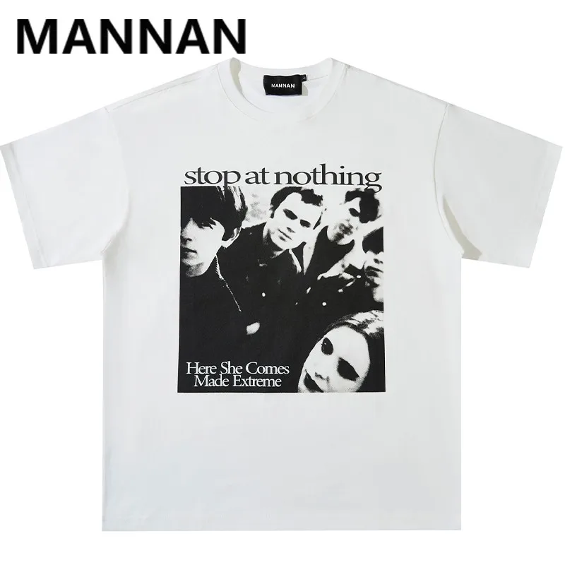 

Sleeve Hip Hop 2024 Short Casual Loose T-Shirt Cotton Tops Tees Summer Graphic Men Tshirt Harajuku Fashion T Shirt Black White