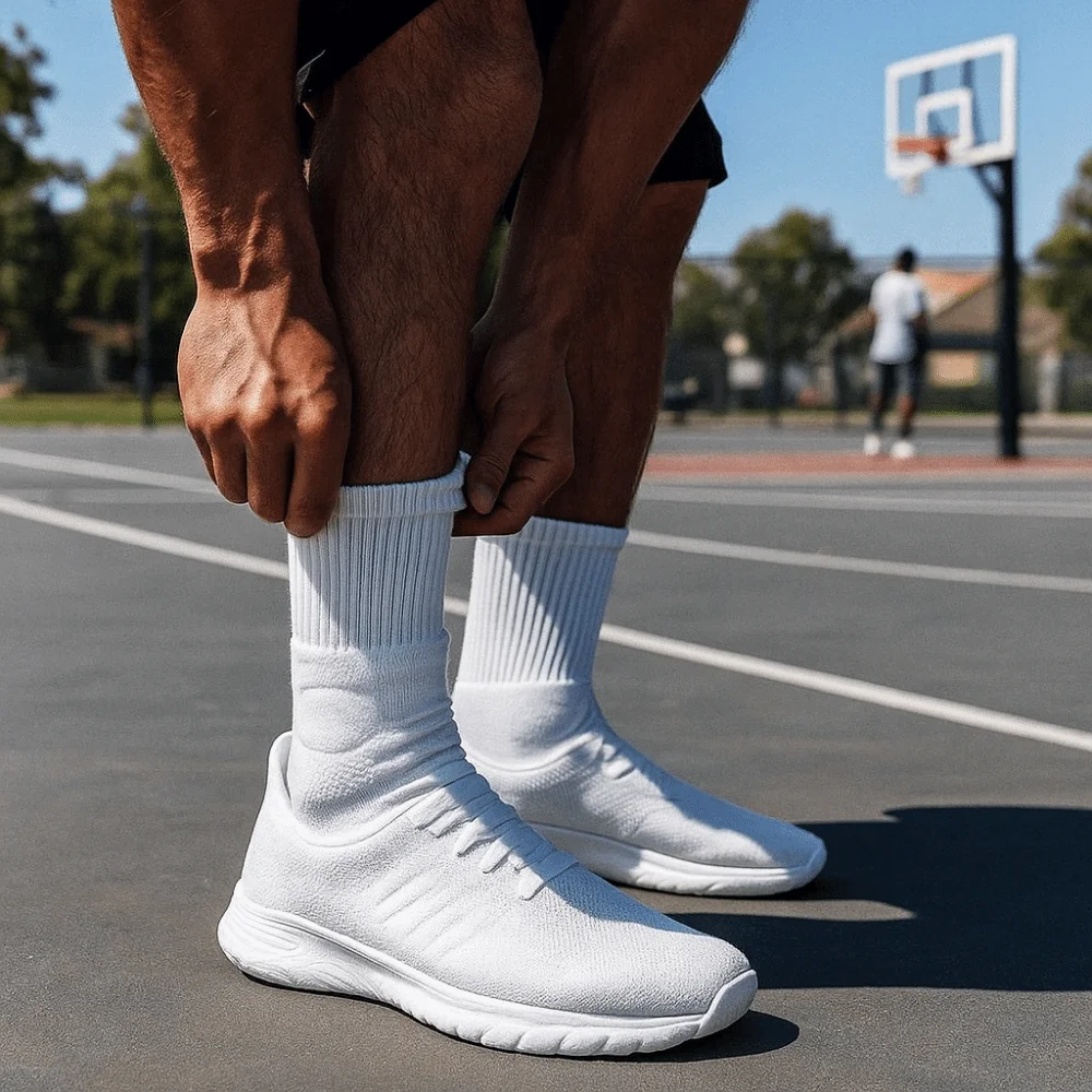 

6 пар белых и черных баскетбольных носков с полотенцем, утепленные компрессионные носки, износостойкие дышащие носки до середины икры