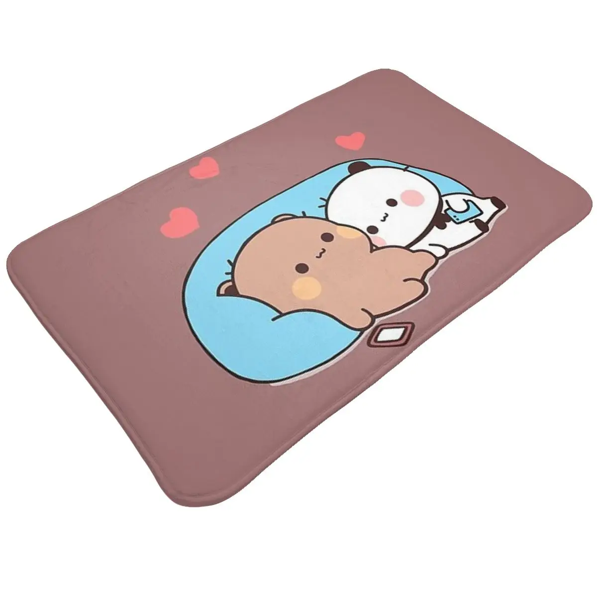 Plush Flannel Non-Slip Area Rug DuDu Bear And BuBu Panda’s Quality Time Comfortable and Durable Floor Mat for Home and Office