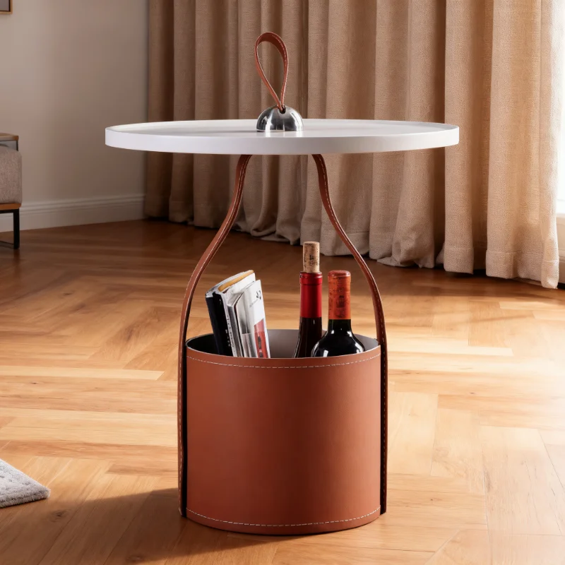 Italian minimalist style round table modern storage coffee table suitable for living room family use