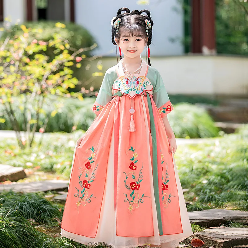 New Pattern Kids 2023 Girls dress Spring and Summer Styles Vintage dress Summer dress Girls' Hanfu Children's Clothing