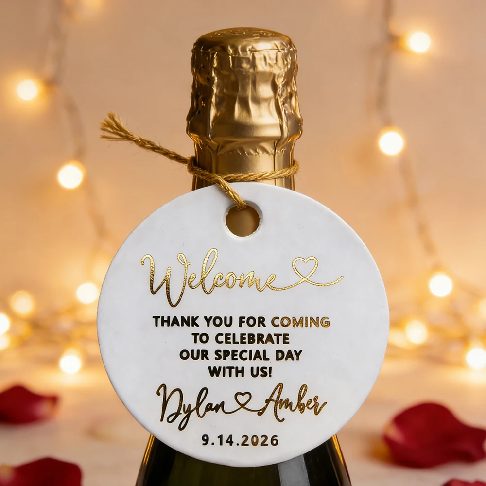 

35mm Wedding Label Customization, Gold Text, Hot Stamping Craft Paper Labels, Welcome To The Wedding, Party,Sewing Tags Label