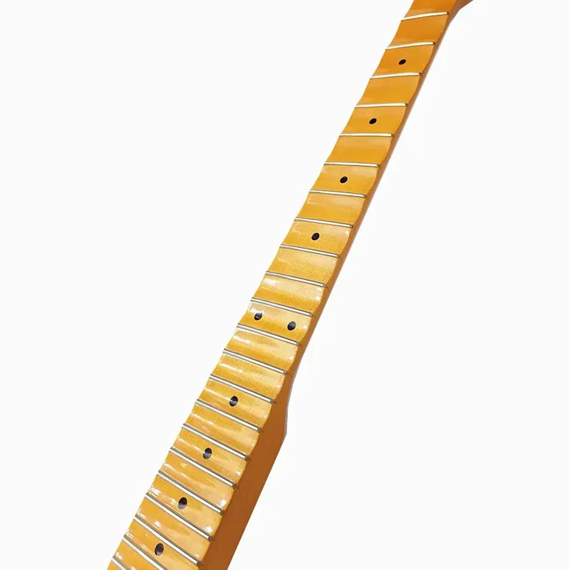 22-Bund E-Gitarrenhals mit konkavem Griffbrett und gelben Inlay-Punkten – Großhandel für Gitarrenzubehör und Musikinstrumententeile – Detail 5
