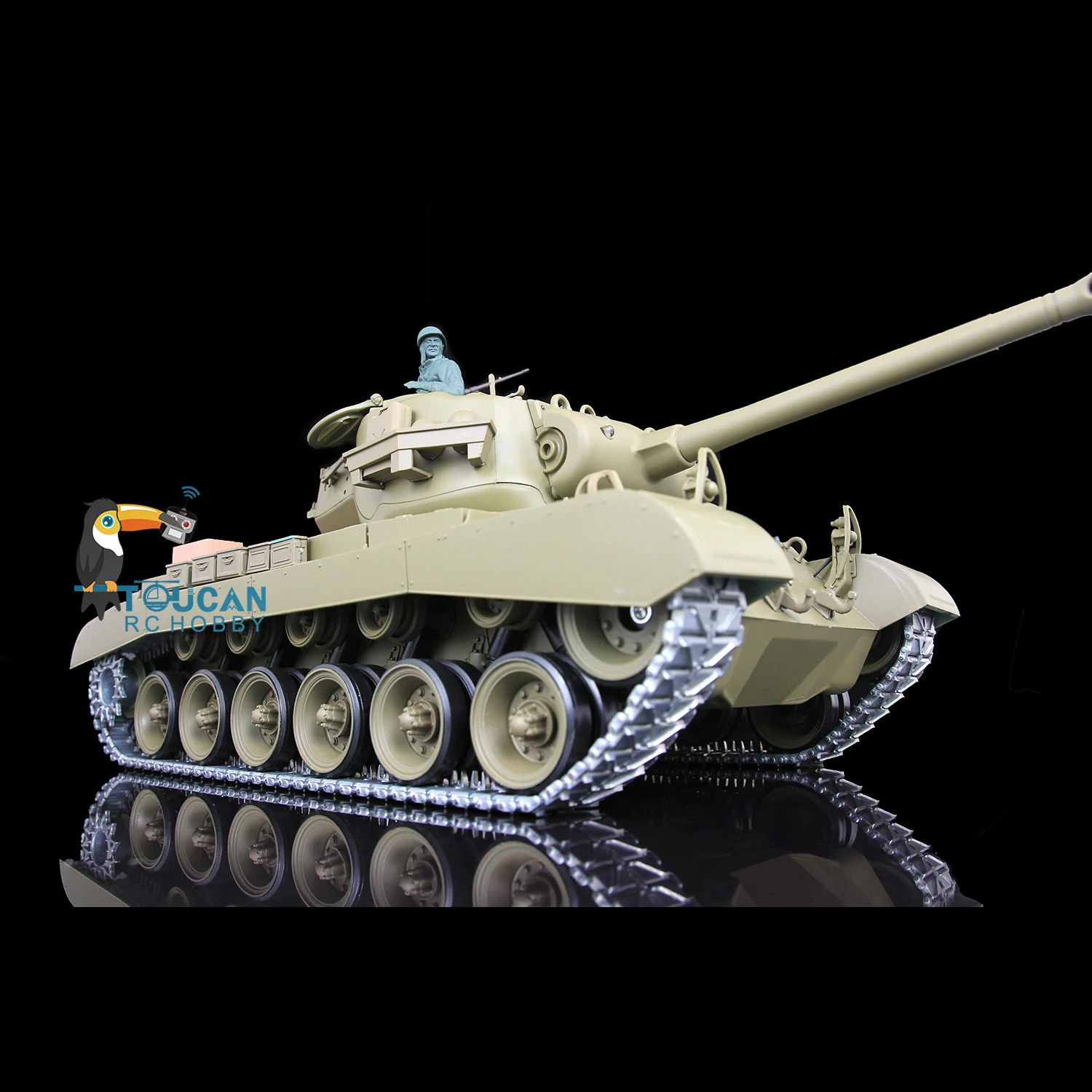 HENG LONG 1/16 7,0 FPV Angepasst M26 Pershing RTR RC Tank 3838 Barrel Recoil Soldat Maschinengewehr BB Getriebe Radio Spielzeug TH20329