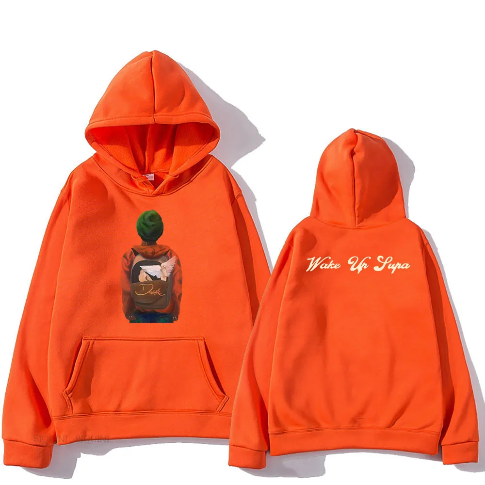 

D Smoke Wake Up Supa Album Hoodies Long Sleeve Fashion Hooded Sweatshirts Unisex Streetwear Street Style Printing Pullovers Men