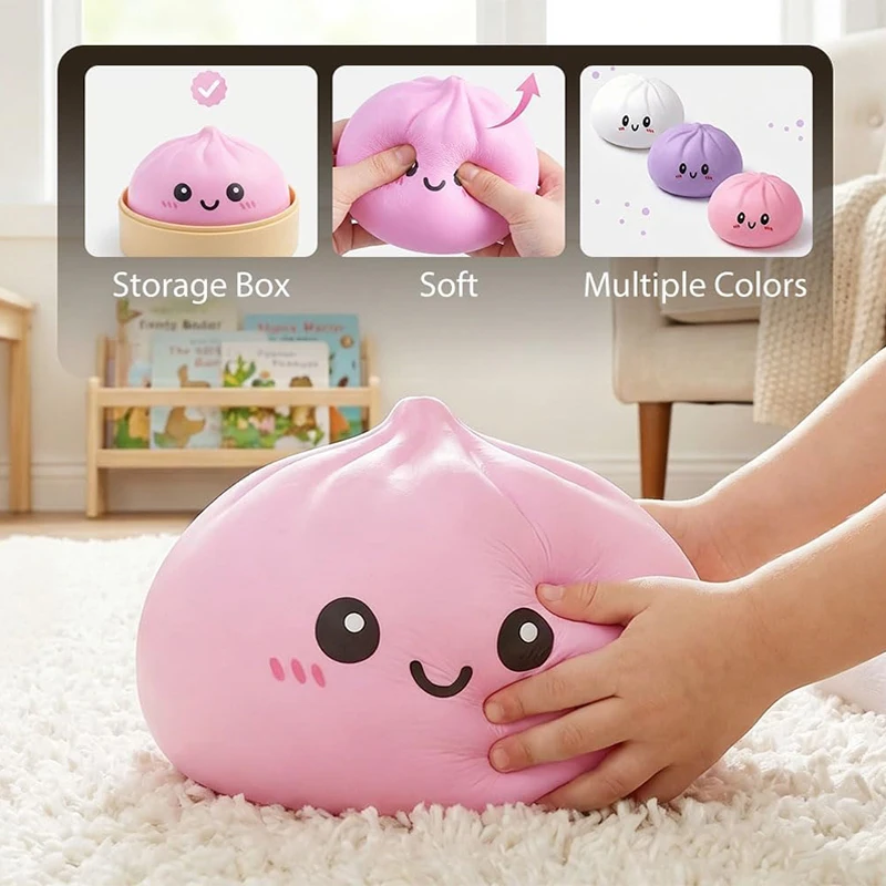Giant Dumpling Squishy Pinch Slow Rebound Softness Stress Ball Squeeze Decompression Dough Anxiety Relief Fidget  Adult Gifts