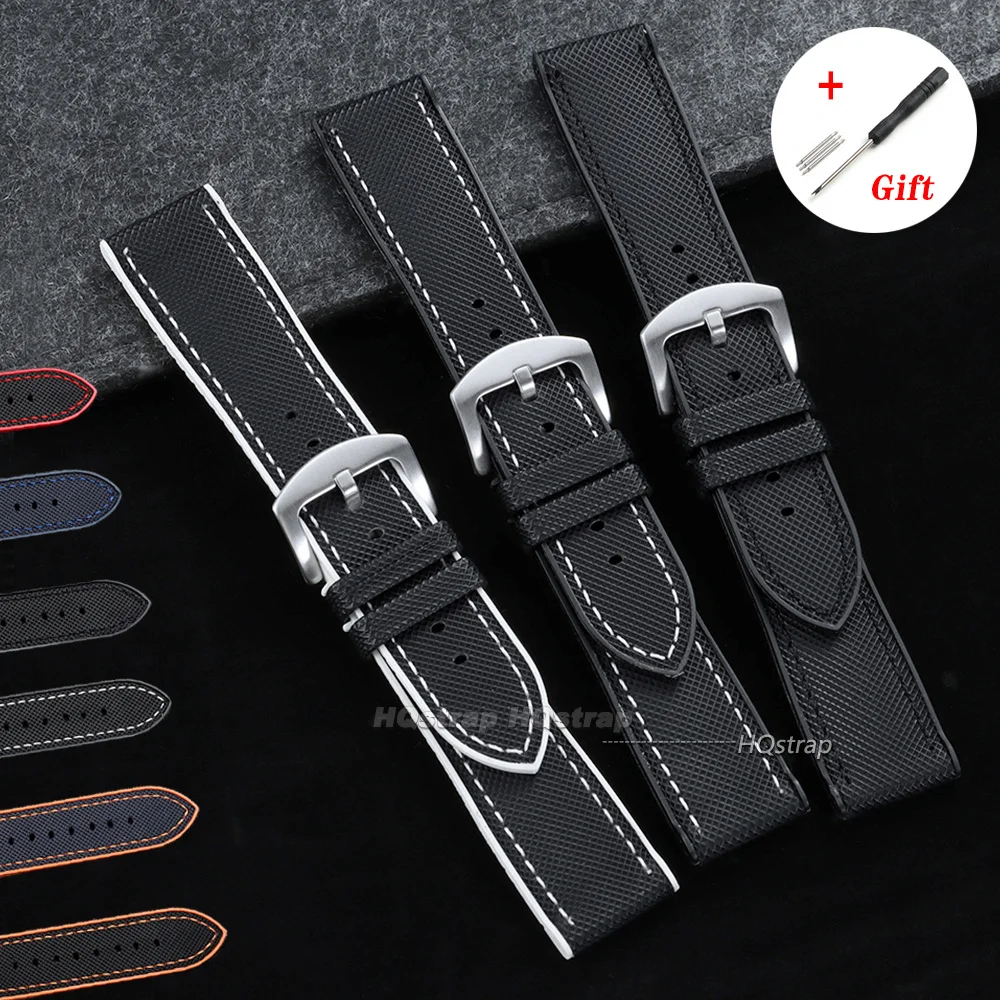 Bracelet de montre hybride en toile de nylon et caoutchouc 18mm 20mm 21mm 22mm pour Seiko pour Rolex, bracelet en silicone étanche, accessoires