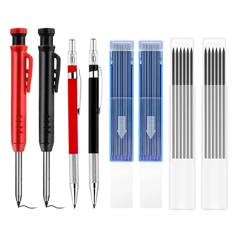 1 Set Carpentry Pencil Mechanical Pencil Woodworking Pencil Kit With Built-In Pencil Sharper