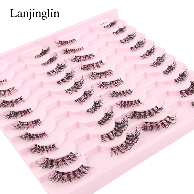 Lanjinglin 3/5/20 Pairs Half Eye Lashes Natural Look Make up Tool Soft False Eyelashes maquillaje Extension Faux Cils Manga Lash