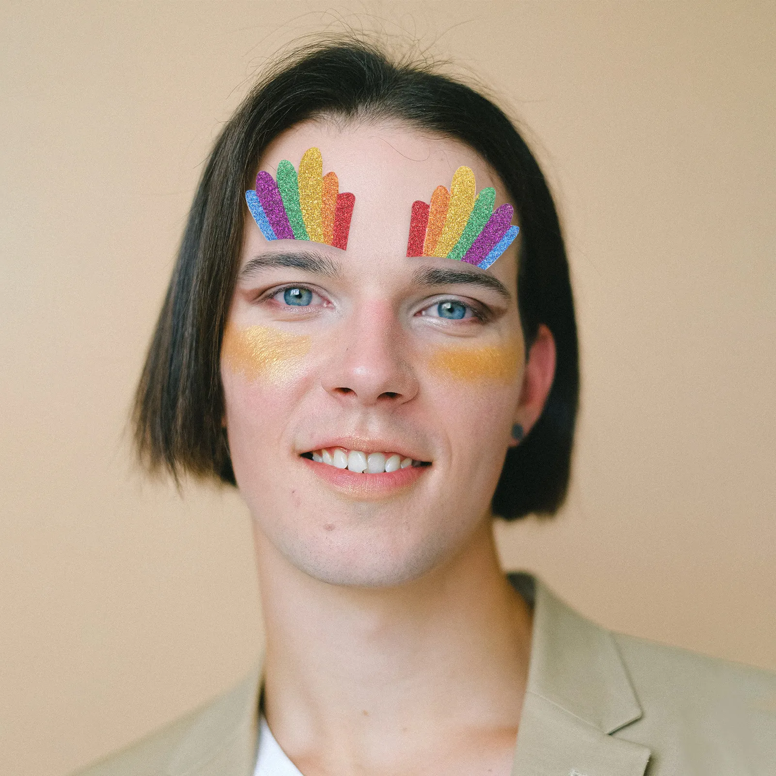 

2 шт. временных тату-наклеек для лица и тела на День гордости, для парадов и вечеринок, праздничные принадлежности