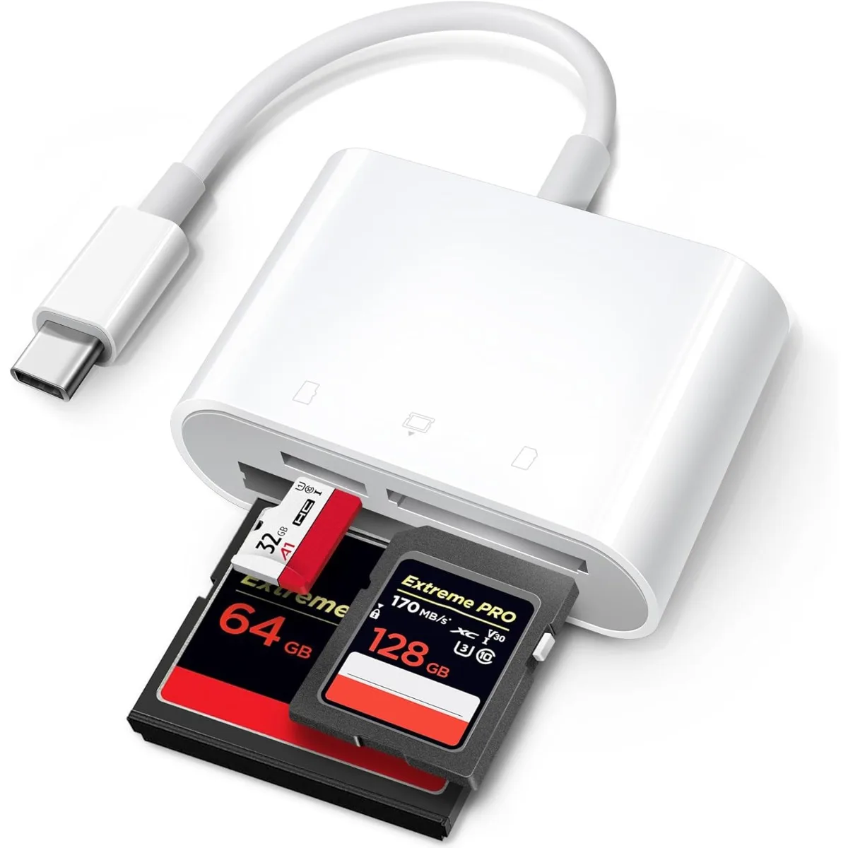 

USB C SD Card Reader for iPhone 15/iPad/Mac, ChiaoPio USB C to SD CF,Type C Memory Card Adapter with Compact Flash/CF/SD/MicroSD