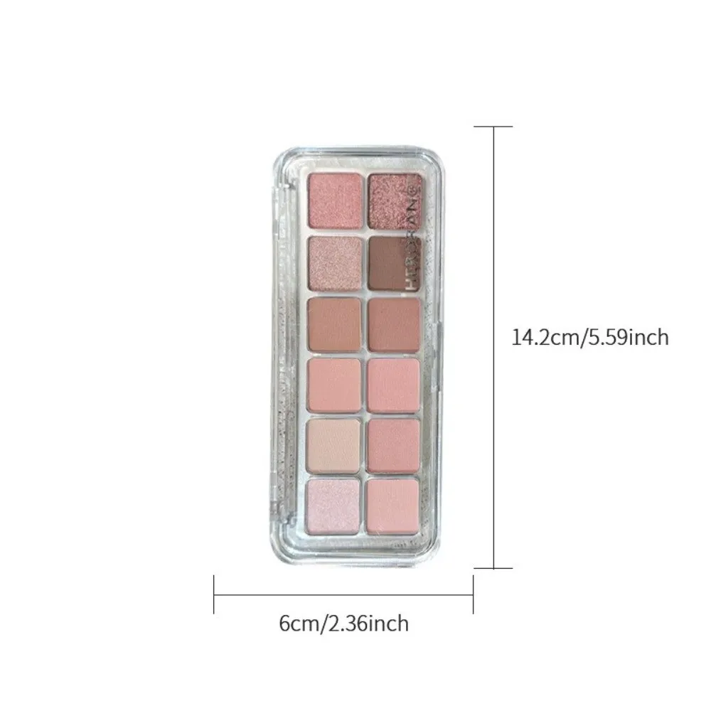 New 12 Color Pink Eyeshadow Palette Pearlescent Long Lasting Eye Makeup Palette Daily Matte Contouring Palette Women Cosmetic