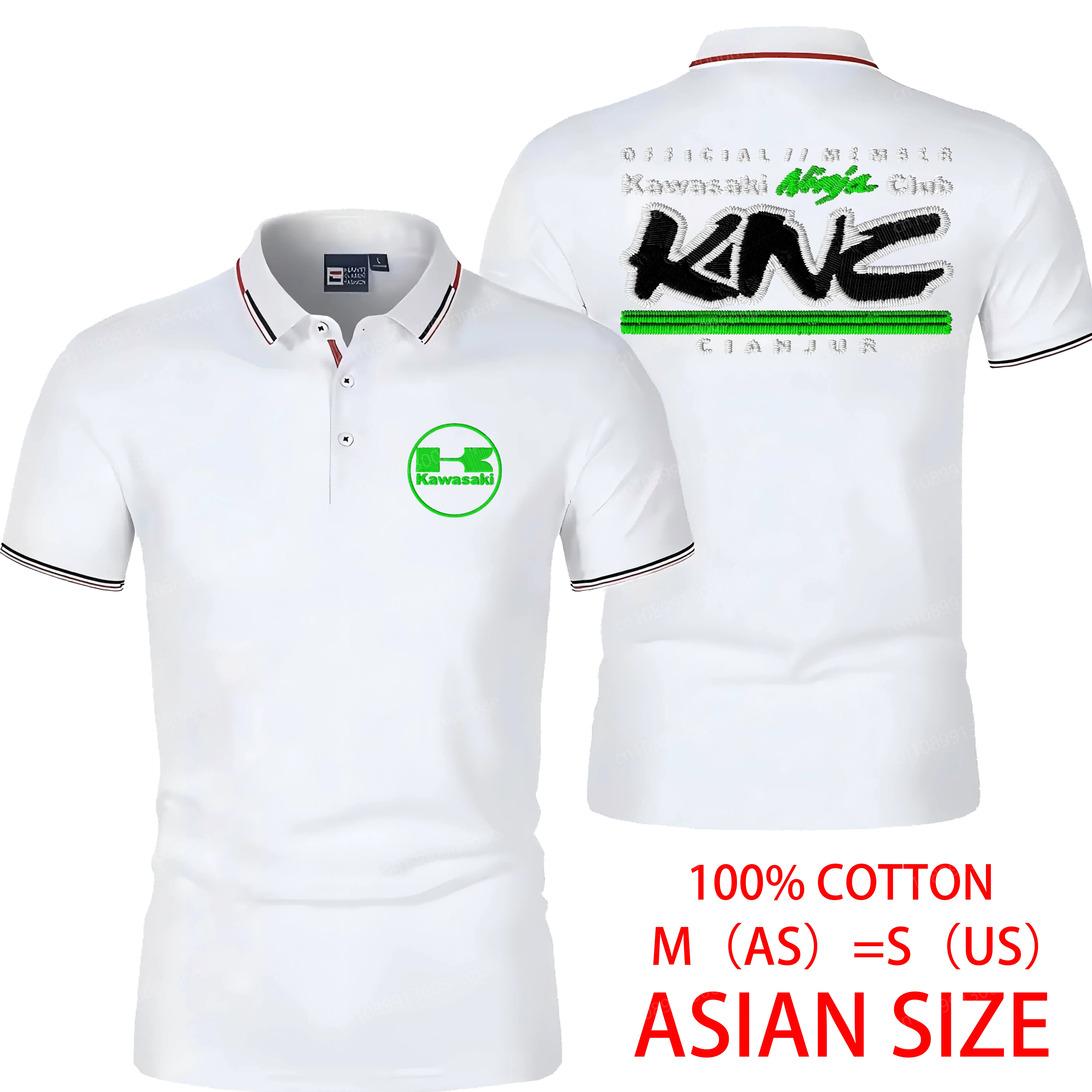 

T Shirt for Man Kawasaki Embroidery ASIAN SIZE 3D Printing Milk Silk Clothes Skin Friendly Male Shirts O-neck Men's Clothing Top