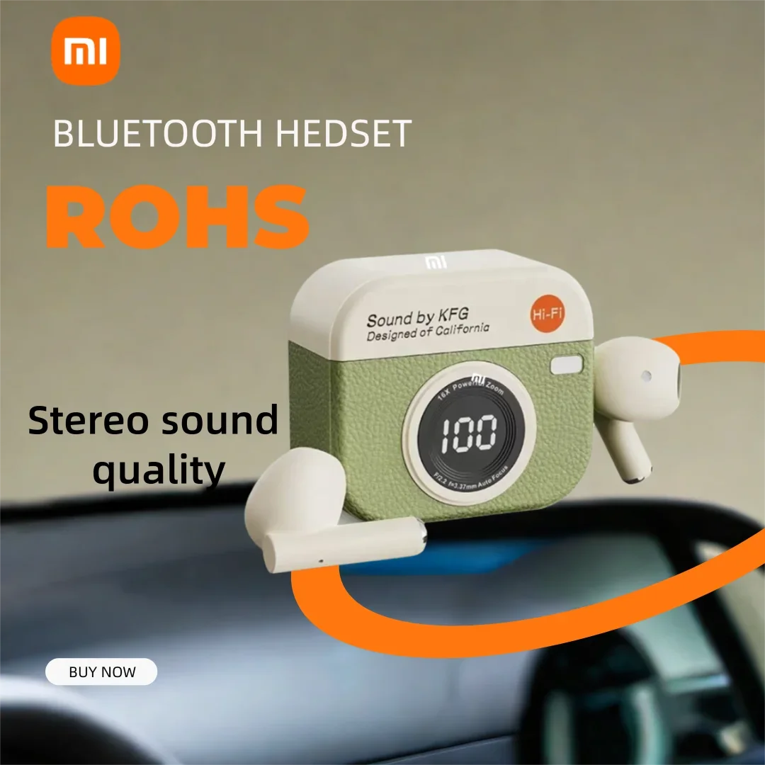 Xiaomi Q86 semi in ear wireless Bluetooth earphones with retro style high-definition call noise reduction and sleep earbuds