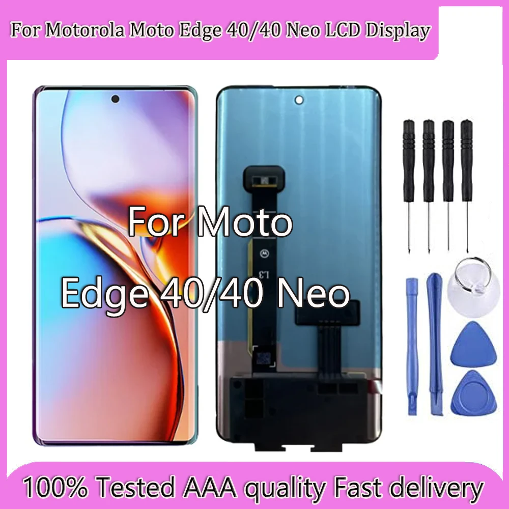 AAA+ For Motorola Moto Edge 40 XT2303-3 2023 / 40 Neo XT2307-1 2023 LCD Touch Digitizer Display Screen Full Assembly Replacement