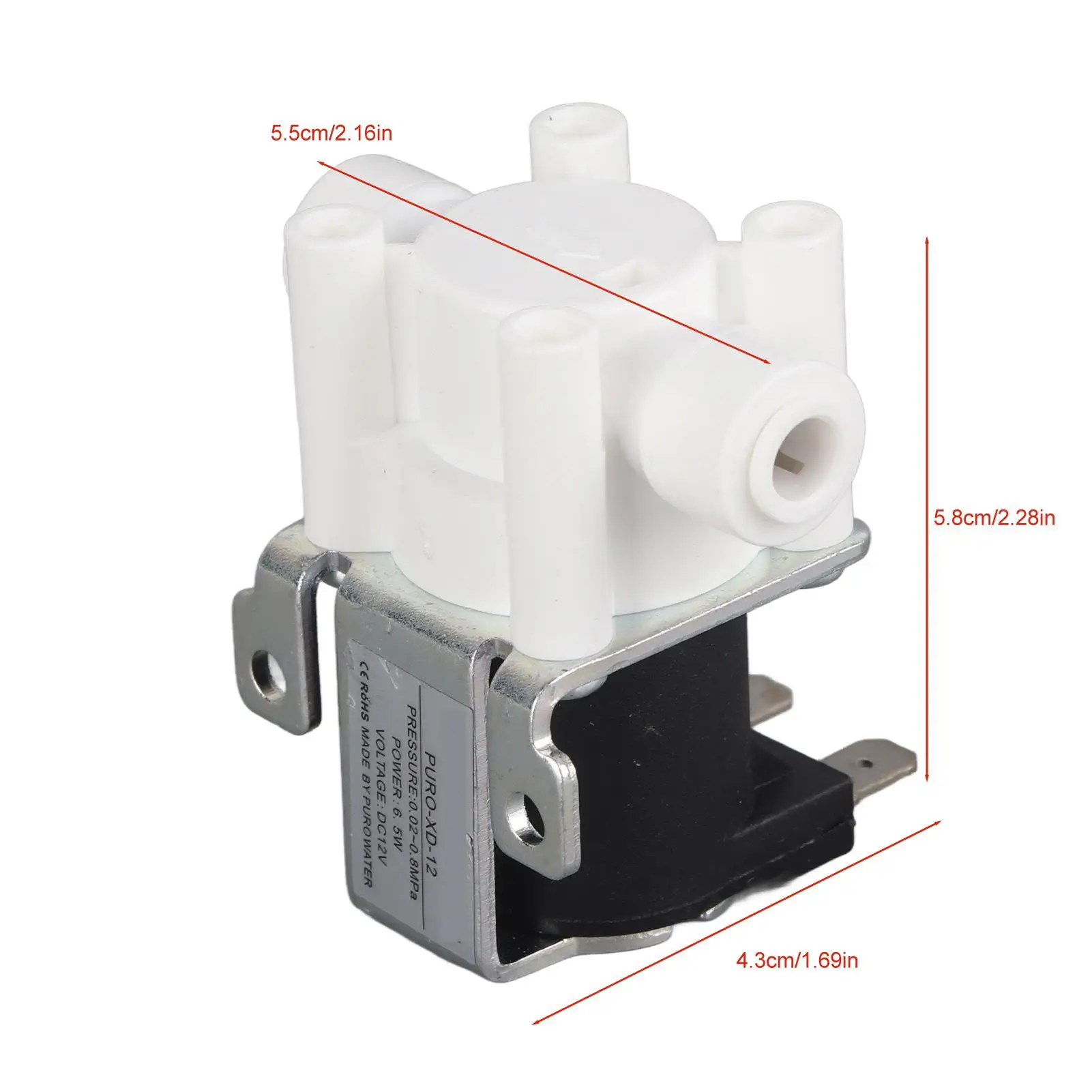 for 1 V Normally Closed Solenoid Valve for Water Purifiers - Quick Connect Inlet for 1 /4 Tube