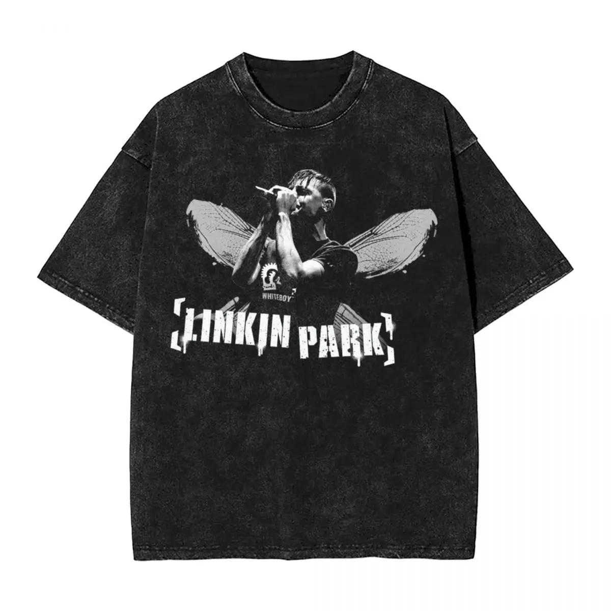 Linkinparks Music Rock Rap Washed T Shirt Streetwear Hip Hop Retro T-Shirts Tees Tops Men Women Cotton High Street Summer