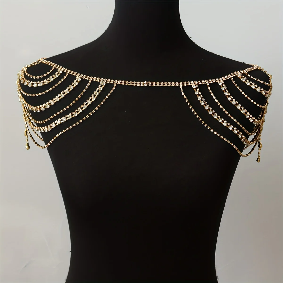 Hot selling fashion Back Chain Multi-layer Rhinestone Tassel Shoulder Chain Nightclub Party Sexy Sparkling Crystal Body Chain