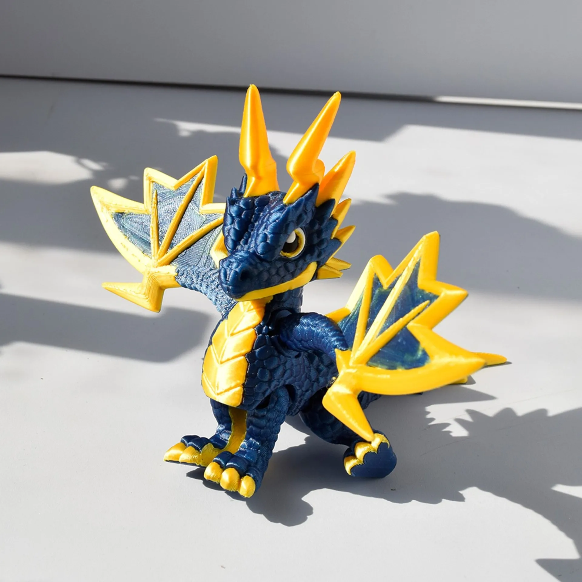

New 3D Printed Lightning Kirin Toy Statue Simulation Flying Dragon Animal Model Joints Movable Desktop Decor Ornaments Kids Gift