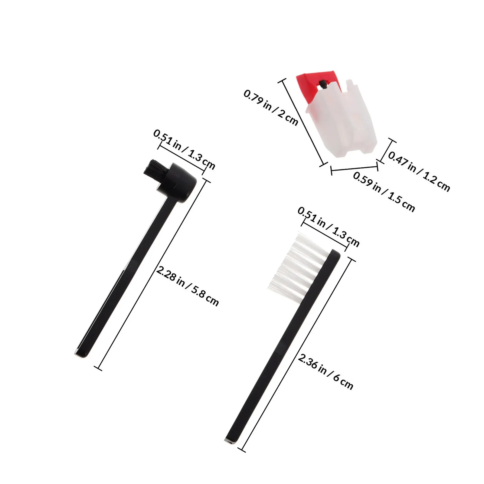 1Set Vinyl Record Cleaning Brush with Replacement Phonograph Needle Stylus High Fidelity Sound Anti Static Metal Turntable view 3