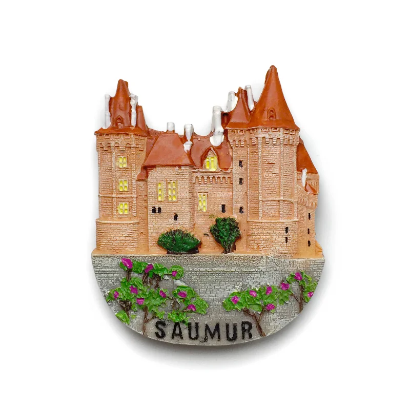 

Resin Material Magnetic Saumur Castle Fridge Magnet - Souvenir Decor for Kitchen, Office, Home