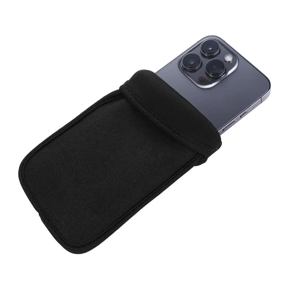 Poudres universelles noires pour téléphone portable, couverture souple en néoprène pour smartphone, antichoc pour mobile le matin