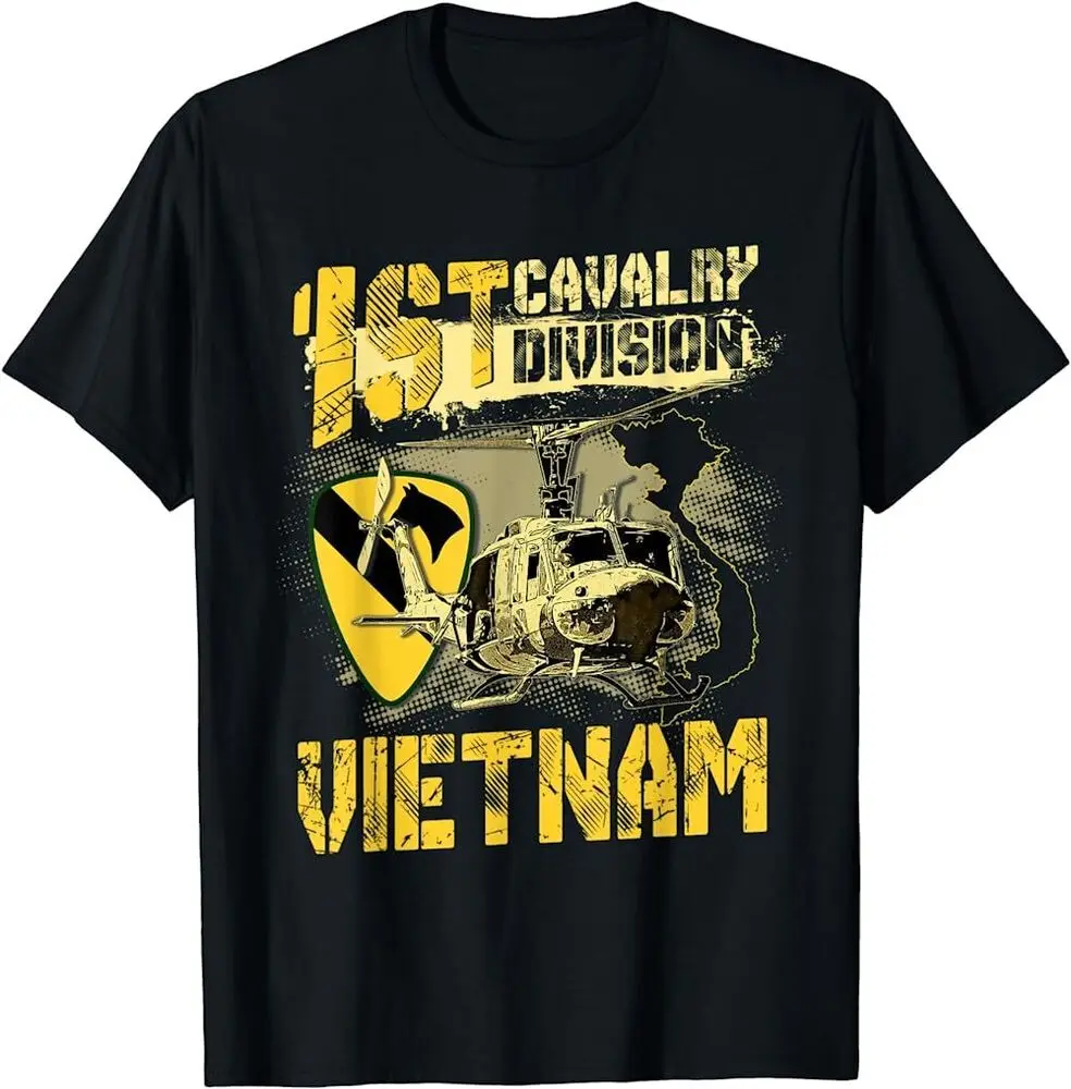 Uh1 Huey Helicopter 1st Cavalry Division Vietnam Veteran T-Shirt Anime Graphic T-shirts Y2K Tops New Arrival