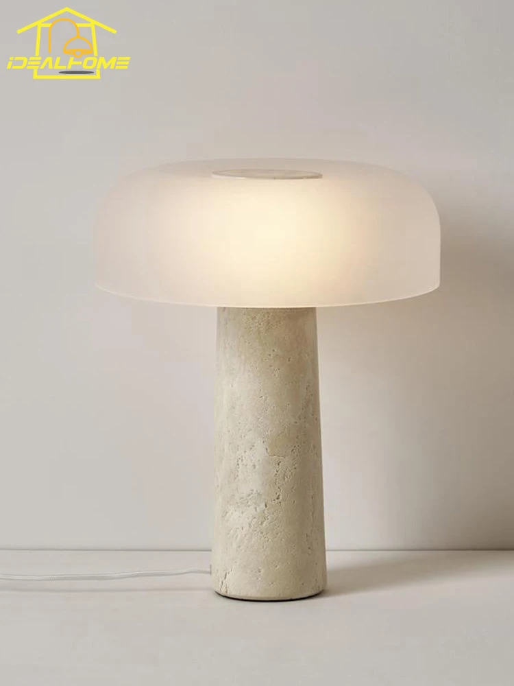 Designer Cream Wind Wabi-sabi Mushroom Desk Lights LED Marble Base Art Decorative Table Lamp Living Room Sofas Bedroom Bar Study