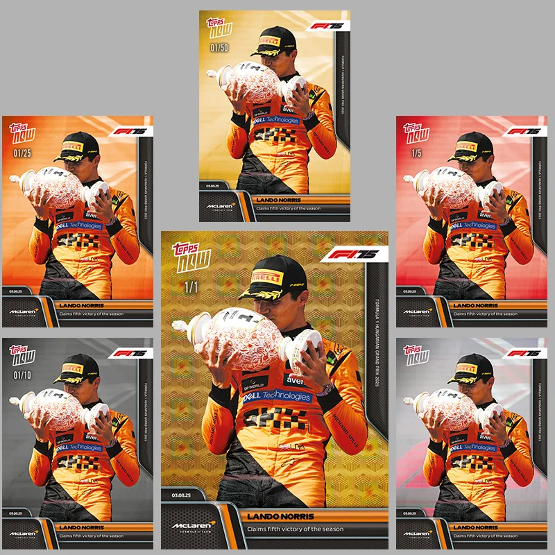 

Topps Now Diy Самодельная формула 2025 1 Lando Norris F1 Team Racing Star Коллекционные коллекционные карточки Подарочная коллекция на день рождения