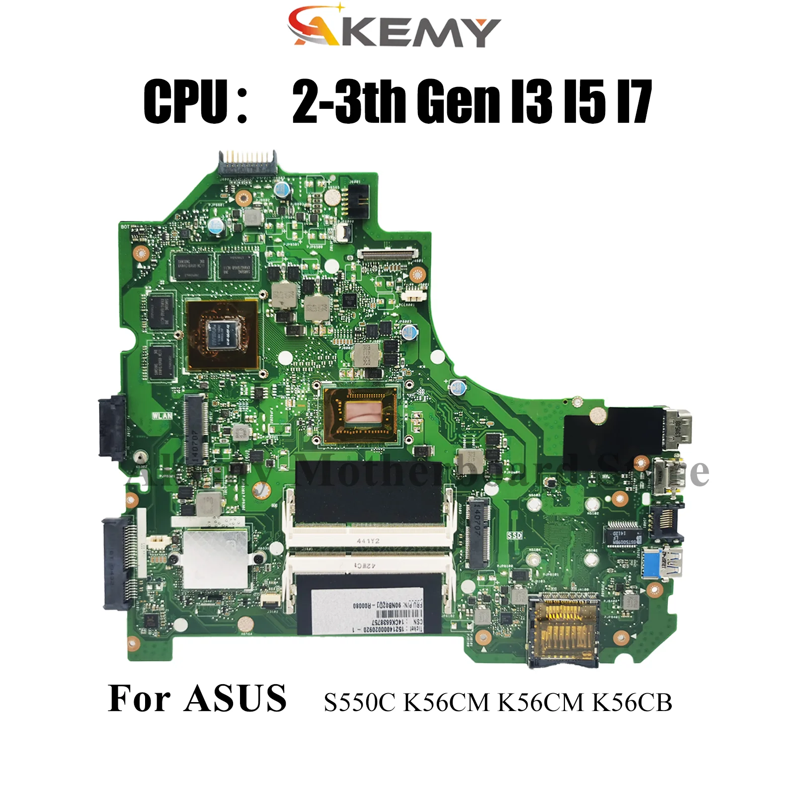 

K56CM Материнская плата для ноутбука ASUS S550C K56CA K56CM K56CB K56C Материнская плата для ноутбука с процессором I3 I5 I7 100% тестирование ОК быстрая доставка