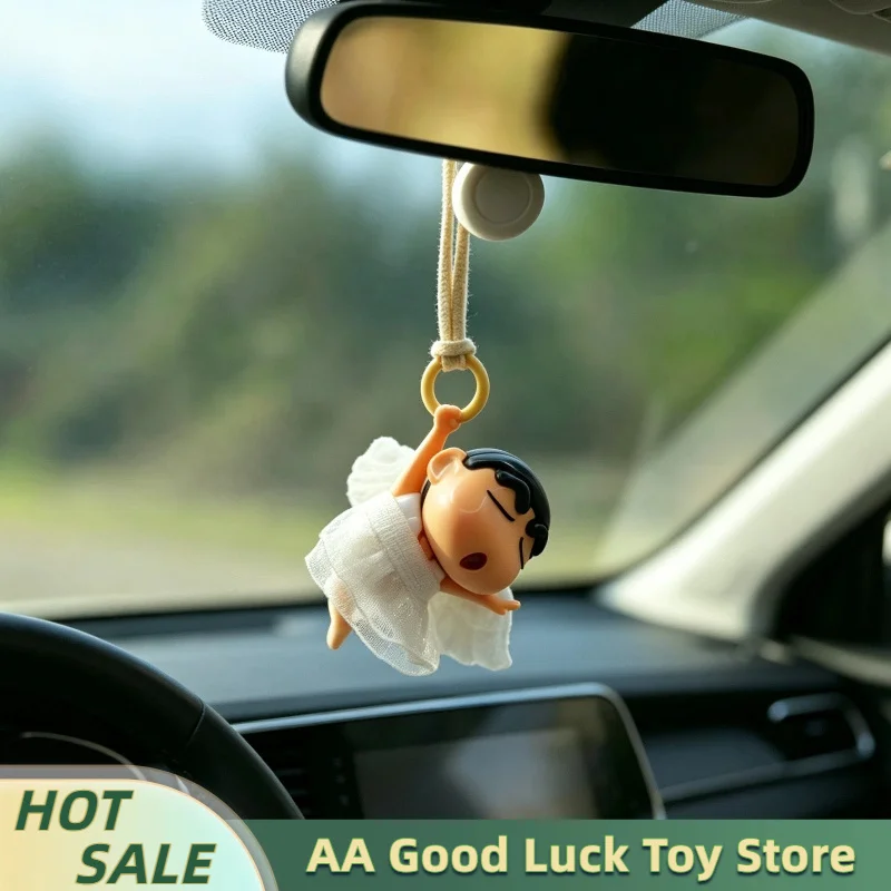 

Crayon Shin-Chan Angel Ballet Mini Car Rearview Mirror Hanging Pendant Creative Car Interior Decor Exquisite Versatile Ornament