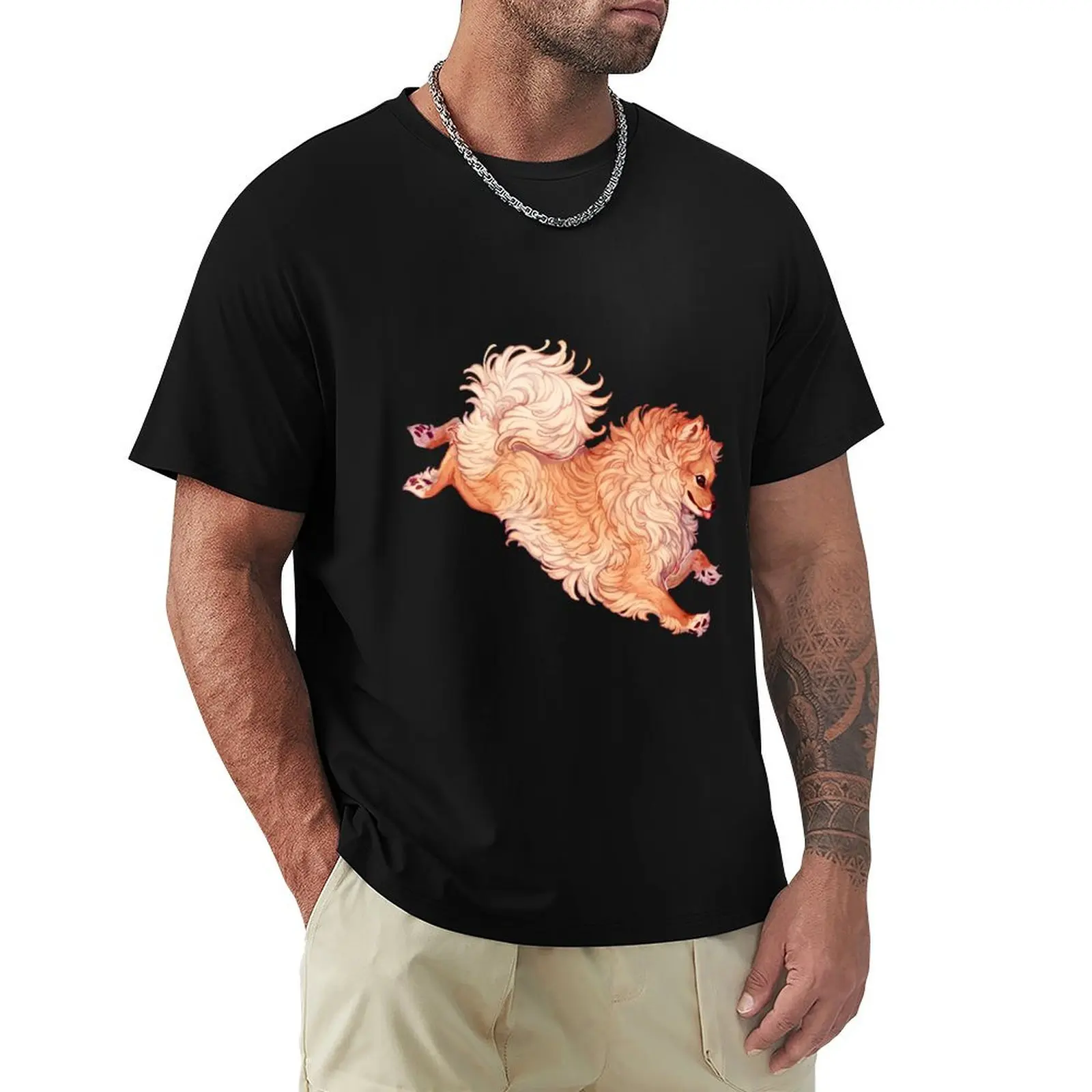Pomeranian 2019 redraw T-Shirt Big Size Short Sleeve Tee for Men