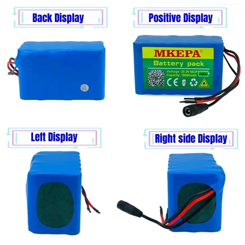 

18Ah High-Capacity Battery Pack｜25.2V 6S3P 18650 Rechargeable Li-ion, Built-in BMS for Kids' Moto Long Play