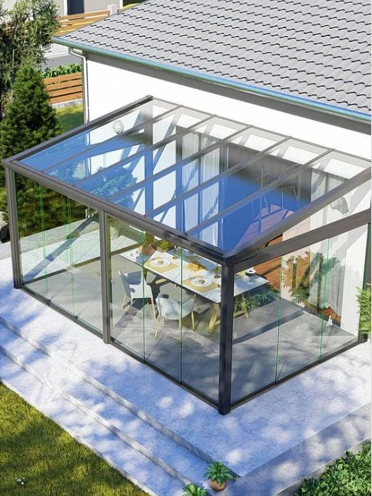 Sixinalu Sunroom Sliding Door Aluminum Alloy Profile Double Glazed Custom Front Entry Doors For Garden Room Home Decor
