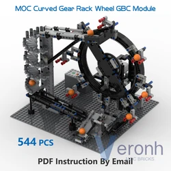 High-tech Curved Gear Rack Wheel GBC Module Creative MOC Building Blocks Ball Contraption with PF Assembly Brick Educational Toy