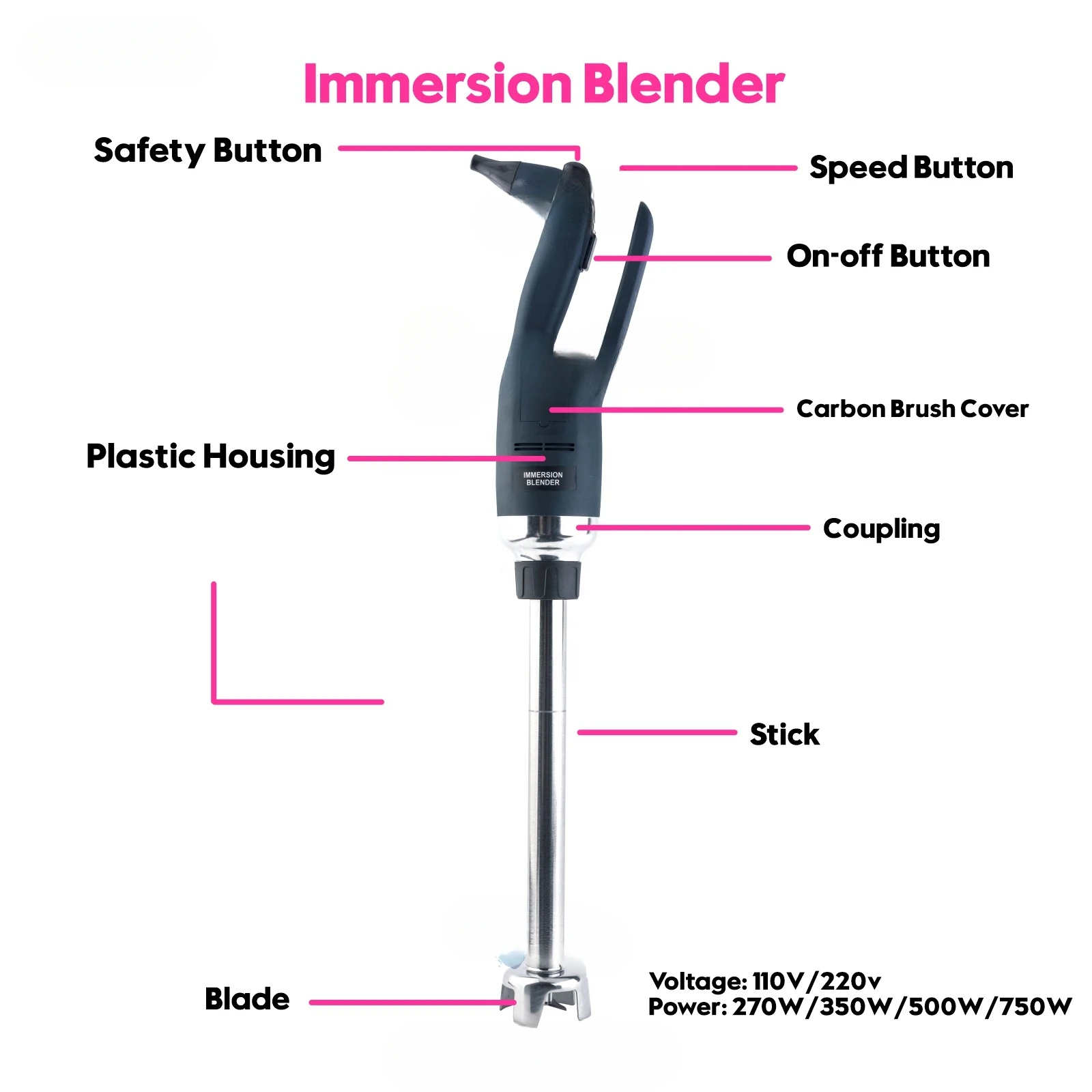 Electric commercial immersion blender hand stick blender mixer cuisine IB 350