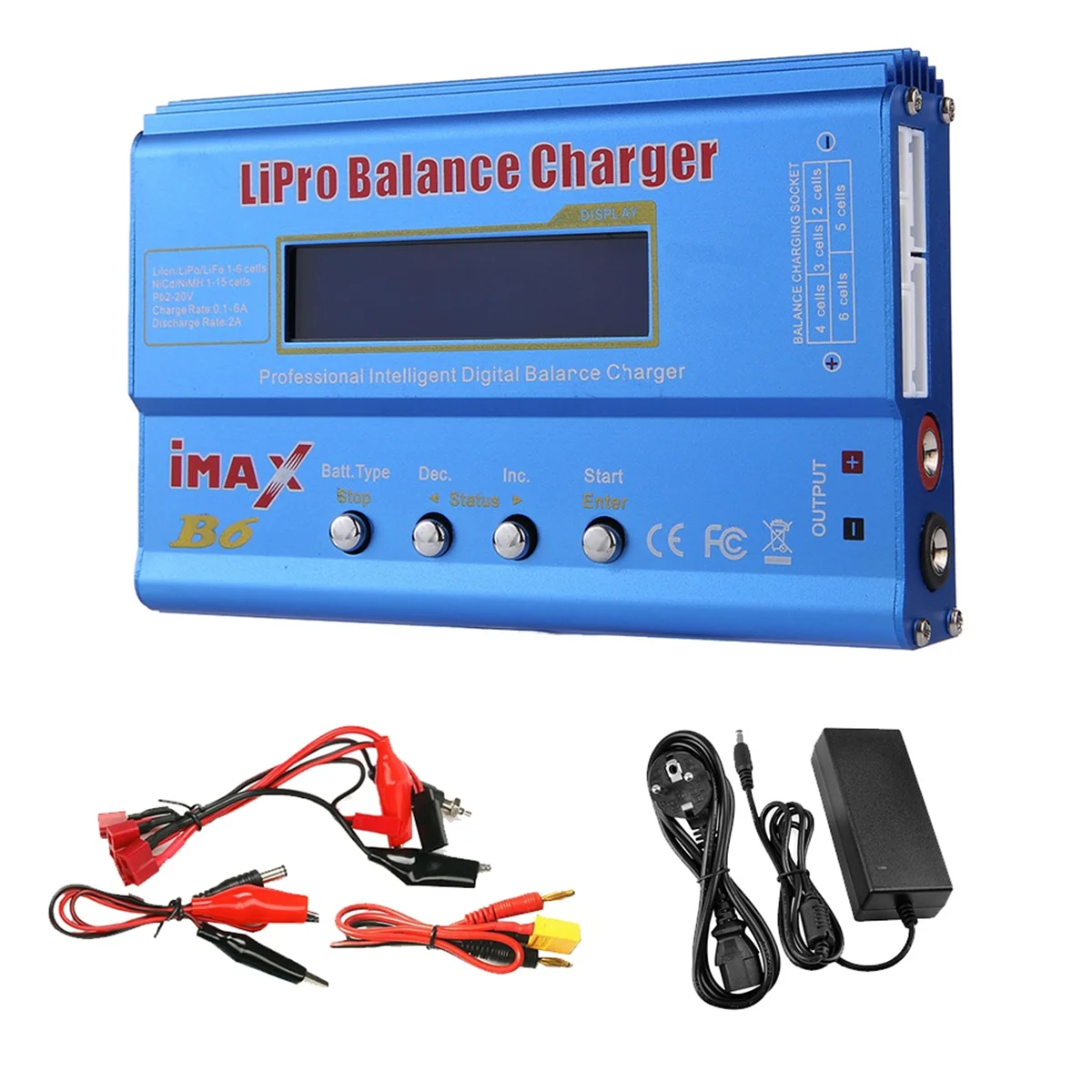 

For IMAX B6 80W Lipo Battery Charger+XT60 Lipo NiMh Li-Ion Ni-Cd Digital Lipro Balance Charger Battery Charger EU Plug