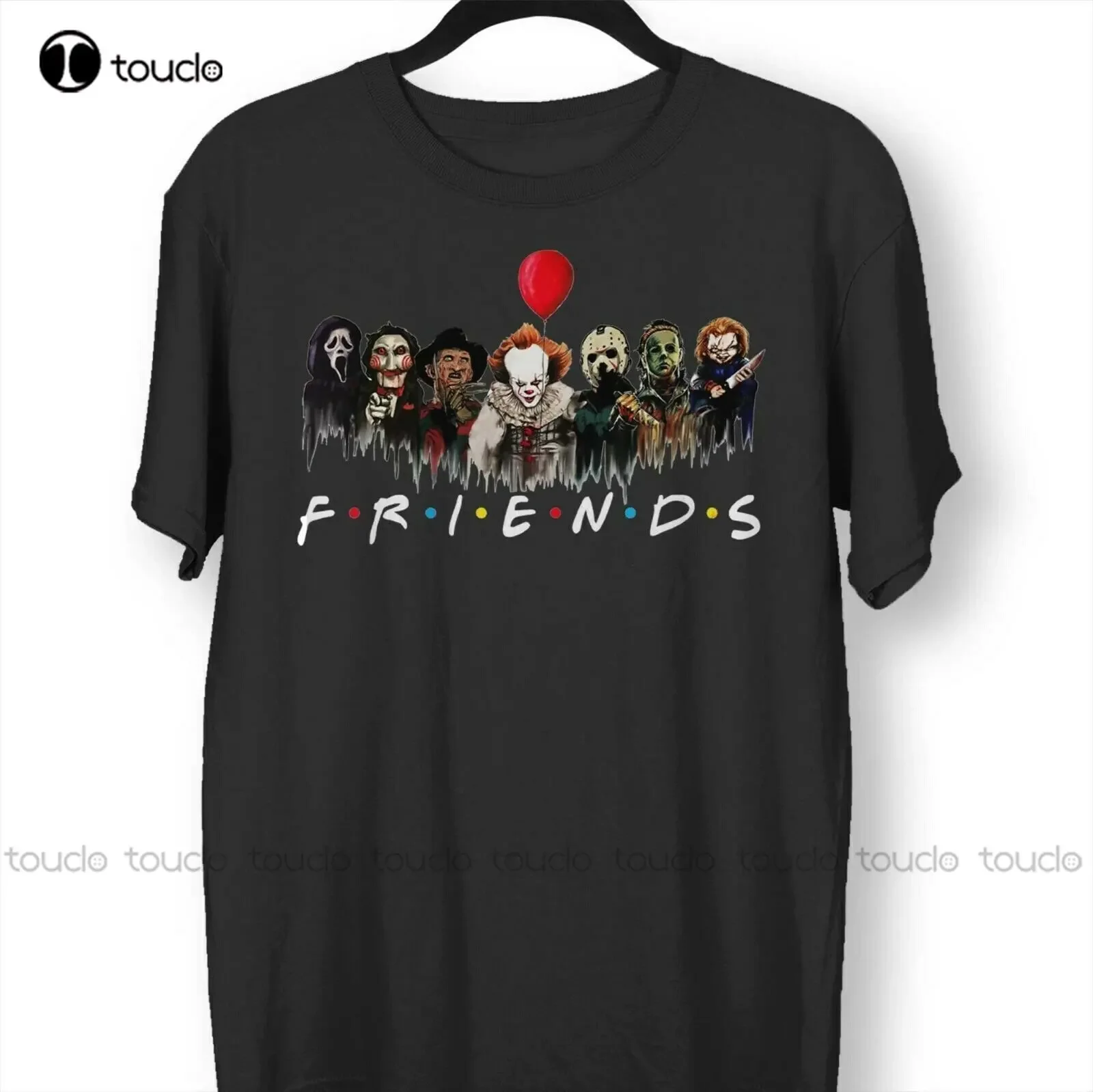 Horror Movie Killers Scary Friends Halloween T-Shirt Funny Gift For Men Women Orange Shirt O-Neck Streetwear Oversized Xs-5Xl